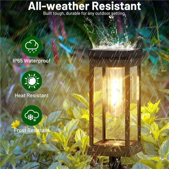 Solar Pathway Lights Outdoor LED Yard Garden Walkway Sun Powered Waterproof Ligh - Picture 4 of 7